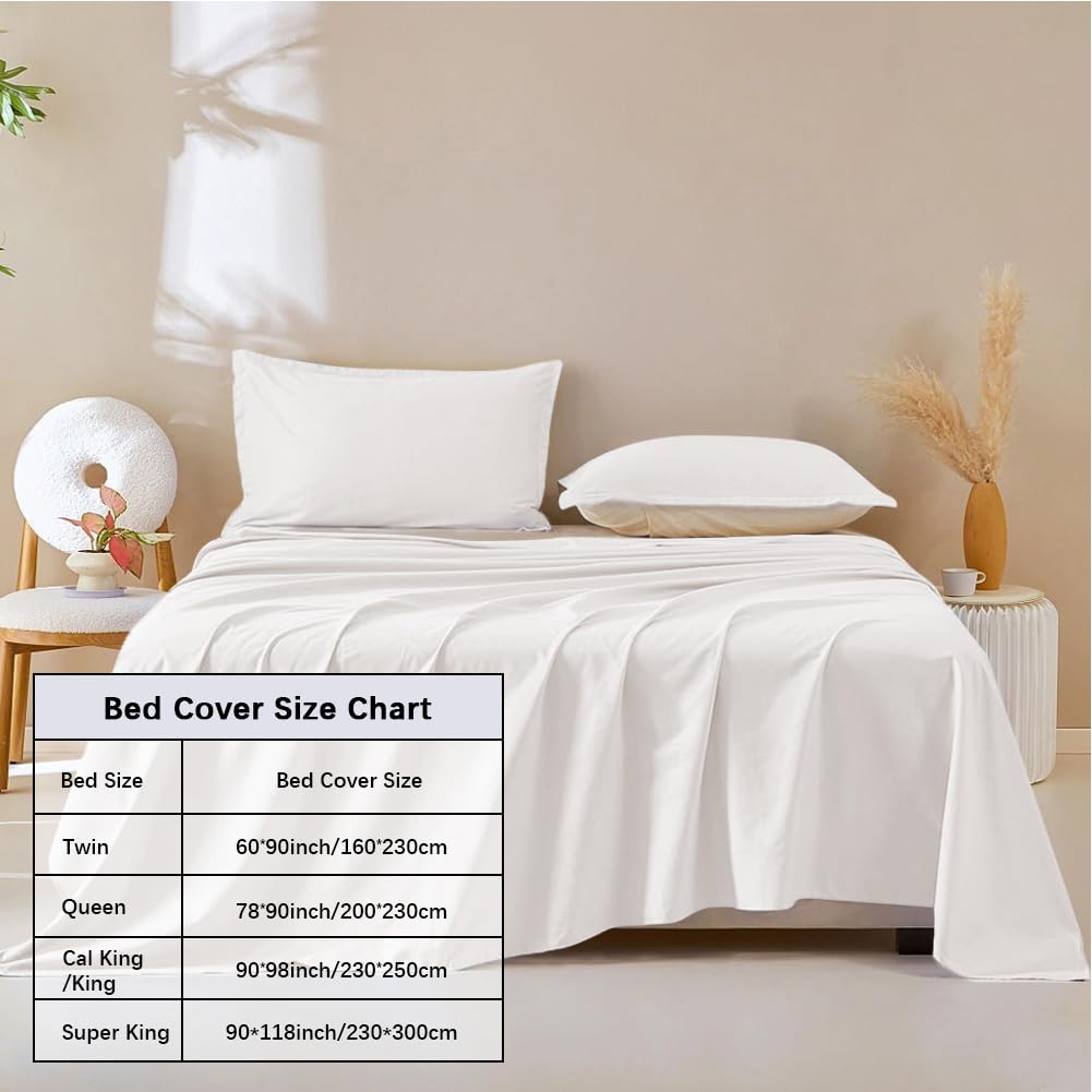 DUJUIKE Waterproof Bed Cover for Dog and Cats,Pet Hair Resistant Bed Sheet Cover, Protective BedLinerCover with 100% Waterproof Breathable Thin Fabric (White, Super King 90 * 118 inch)