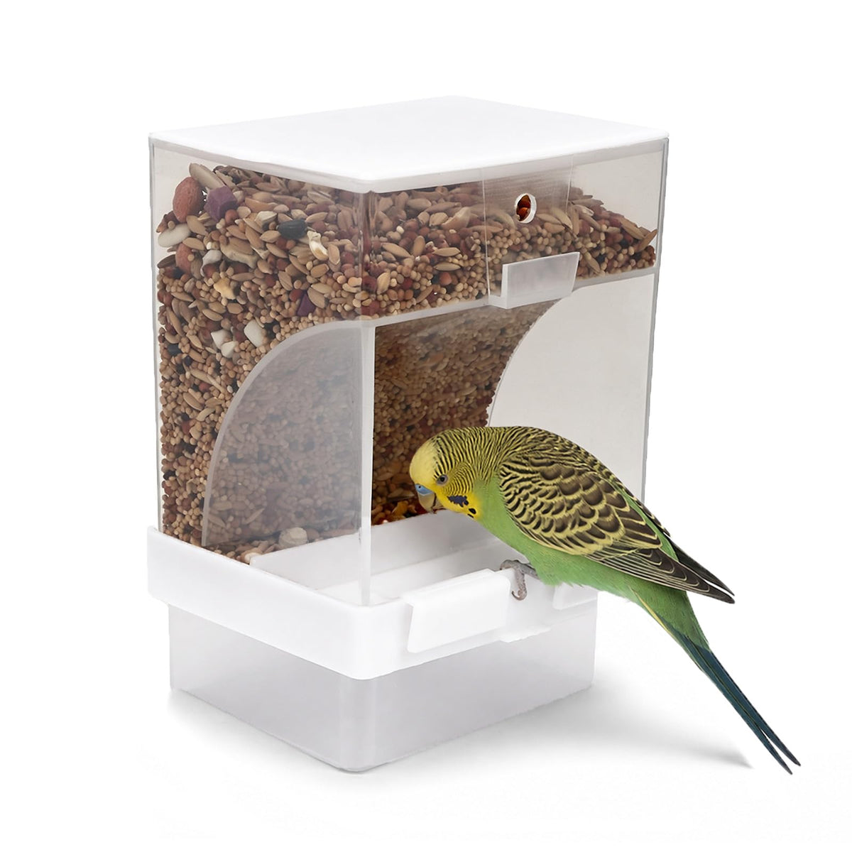 Hypeety Automatic Bird Feeder No Mess Parakeet Cage Seed Food Dispenser