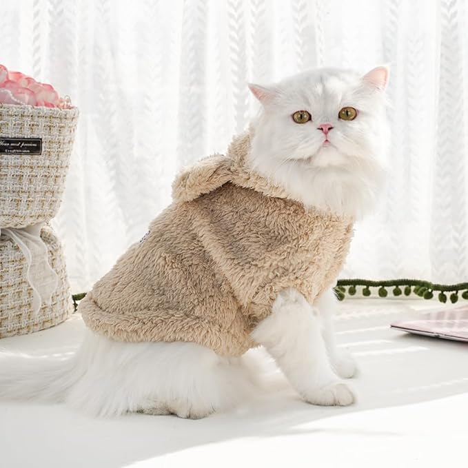 Selena Cat Bunny Ears Costume Cute Dog Kitten Hoodies Sweater Rabbit Ears Puppy Pet Apparel (XXX-Large,Beige)