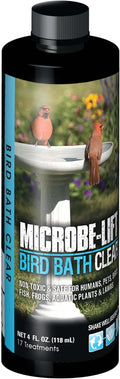 Microbe-Lift Bird Bath Clear Two-in-One Water Cleaner – 4 Oz – Safe for Birds, Fish & Frogs – Cleans Outdoor Birdbaths & Fountains – Natural Formula, Prevents Stains & Cloudiness