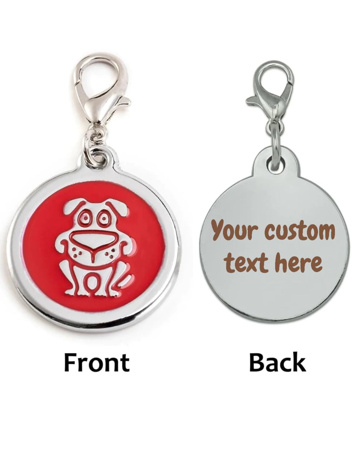 Personalized Dog/Cat Cute Paw Pet ID Tag with Unique Laser Engraving Name and Phone Number for Pet Collar or Key Chain (Pink)