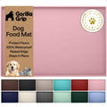 GORILLA GRIP 100% Waterproof Raised Edge BPA Free Silicone Pet Feeding Mat, Dog Cat Food Mats Contain Spills Protects Floors, Placemats for Cats and Dogs Water Bowl, Pets Accessories 18.5x11.5 Pink
