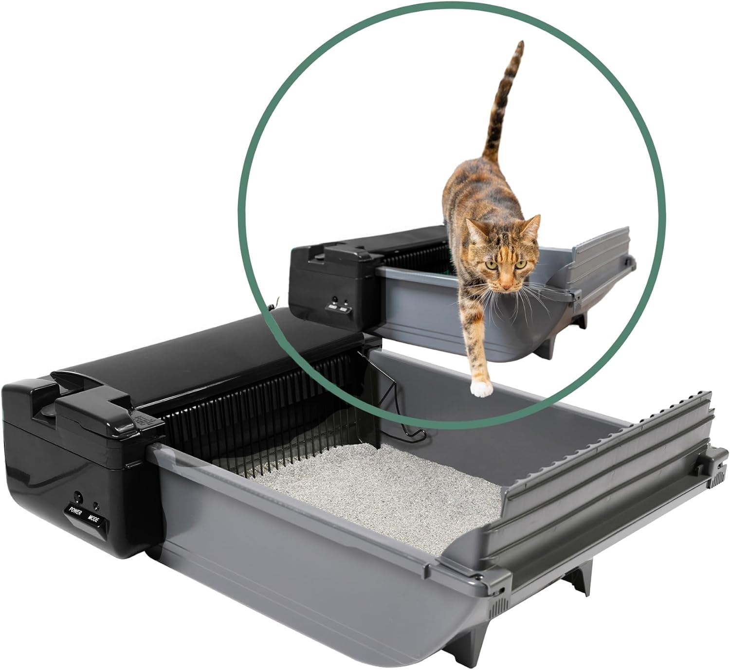 Pet Zone Smart Scoop Semi Automatic Self Cleaning Cat Litter Box, 6 Bags