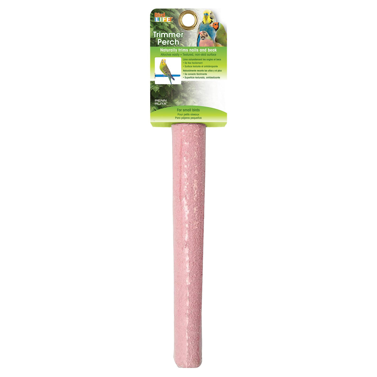 PENN-PLAX Bird-Life Cement Trimmer Bird Perch – Naturally Trims Nails & Beak – Great for Parakeets, Lovebirds, Parrotlets, Cockatiels, and Other Medium Birds – 7” Long