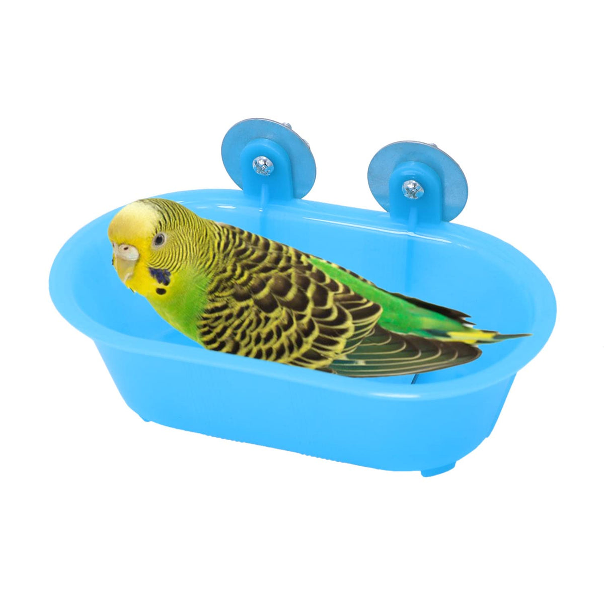 Wontee Bird Bath with Mirror for Small Birds Budgie Parakeet Cage, 2 Pcs