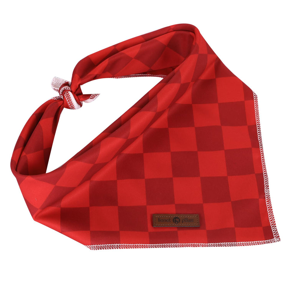 Lionet Paws Christmas Dog Bandana Washable Cotton Handkerchief Scarf Triangle Christmas Red Plaid Dog Bandanas for Medium Large Dogs Girl Boy