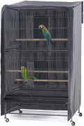PONY DANCE Pets Product Universal Birdcage Cover Blackout & Breathable Birdcage Cover for Pets' Good Night, Large, Grey, 35 L x 25 W x 47 in H