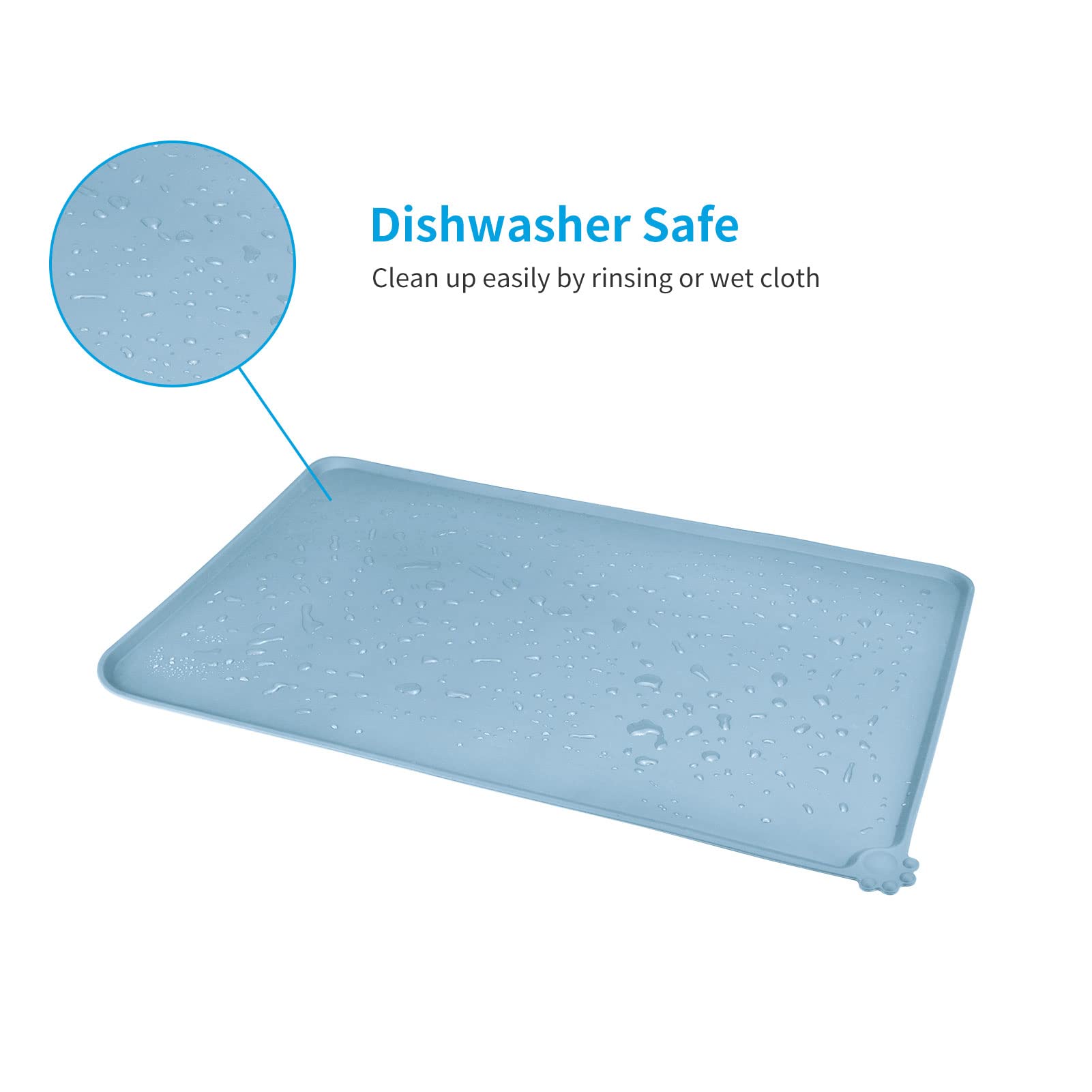 AUDWUD Waterproof Silicone Pet Feeding Mats,Anti-Slip Dog Food Bowl Pad