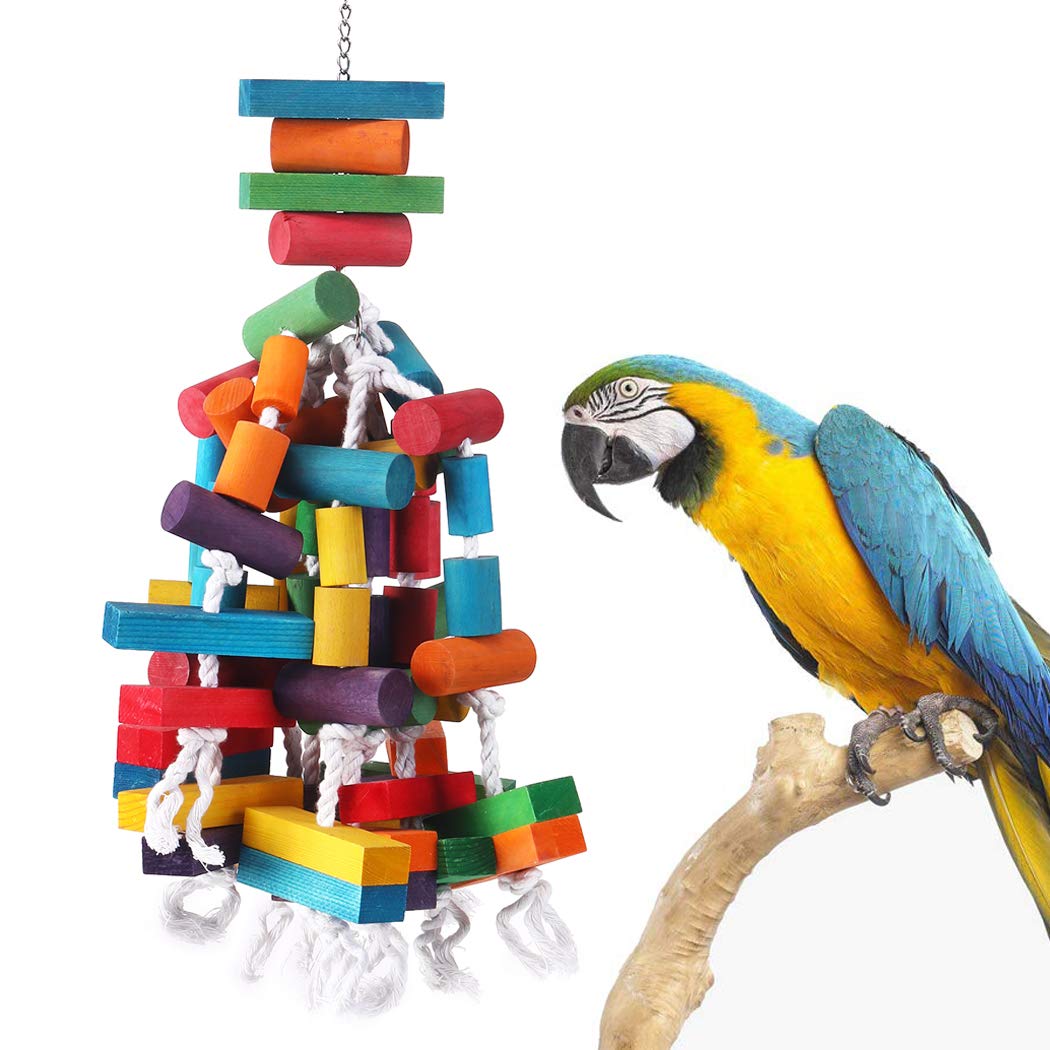 KINTOR Bird Chewing Toy Large Medium Parrot Cage Bite Toys African Grey Macaws Cockatoos Eclectus (Banana-22inch)