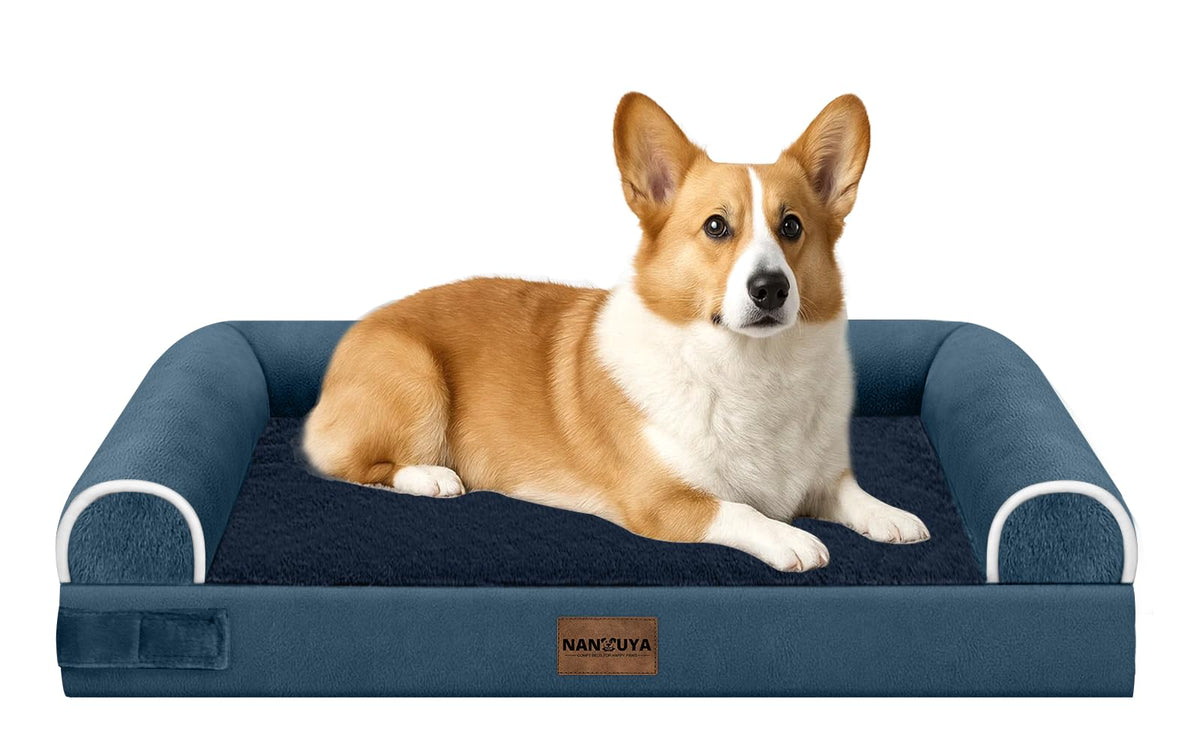 NANUYA Orthopedic Dog Bed for Jumbo Dogs, 48 x 33 Inch, Light Grey
