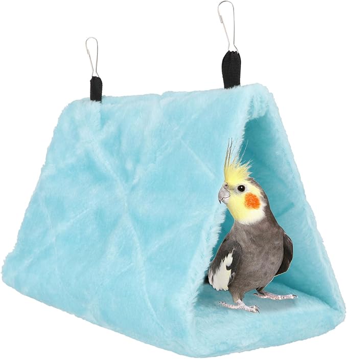 Wontee Bird Nest House Warm Bird Bed Hanging Hammock Snuggle Hut for Budgies Parakeets Caique Senegal Quaker Parrots Cockatiels Conures (Grey)