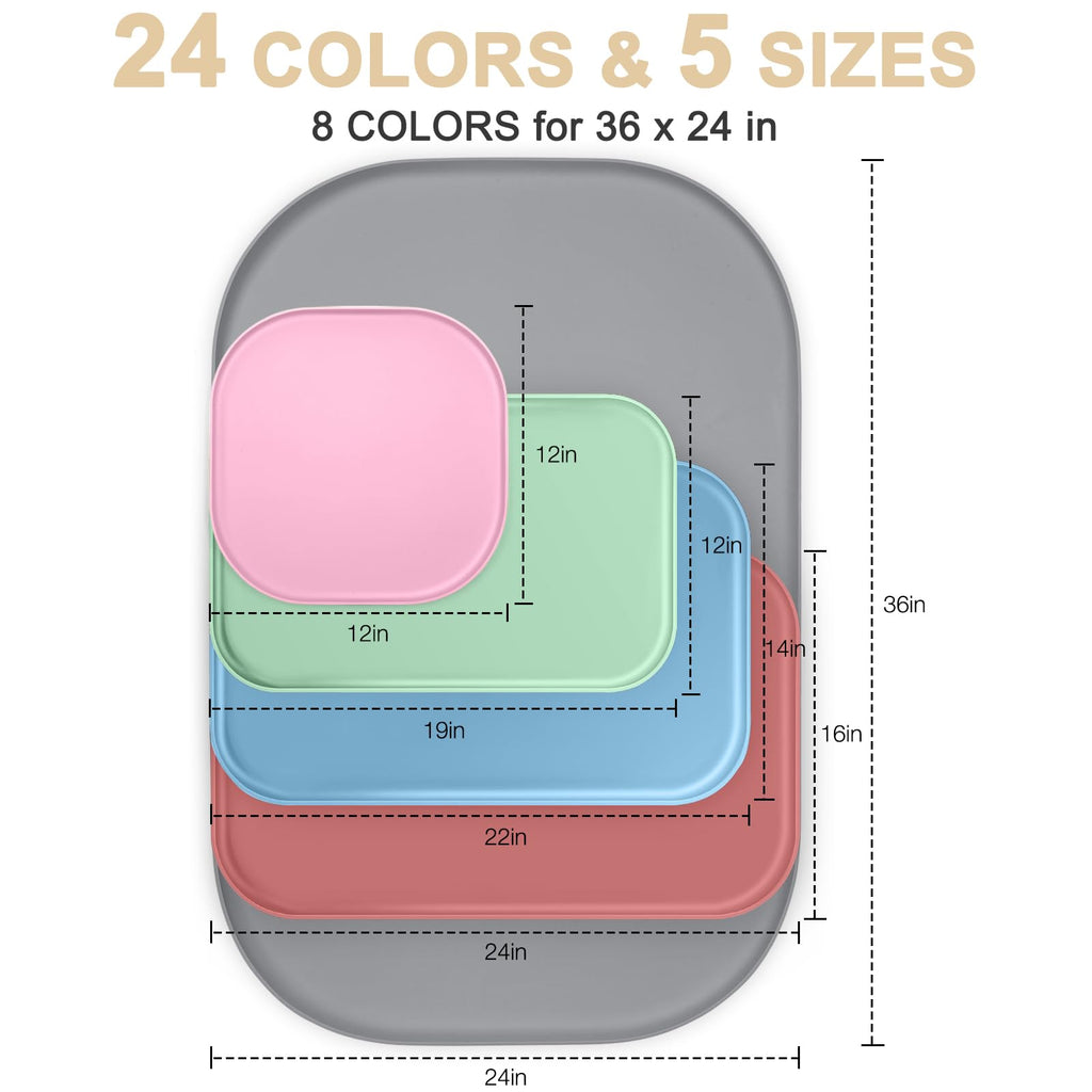 SMILOOL Waterproof Silicone Pet Food Mat with Raised Edge for Dog & Cat