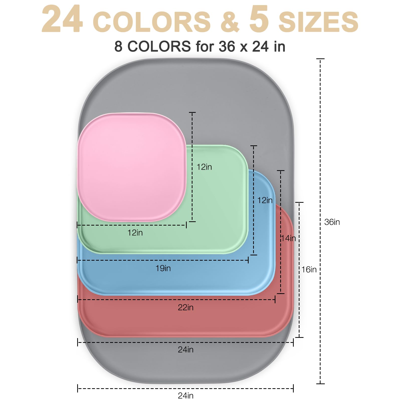 SMILOOL Waterproof Silicone Pet Food Mat with Raised Edge for Dog & Cat