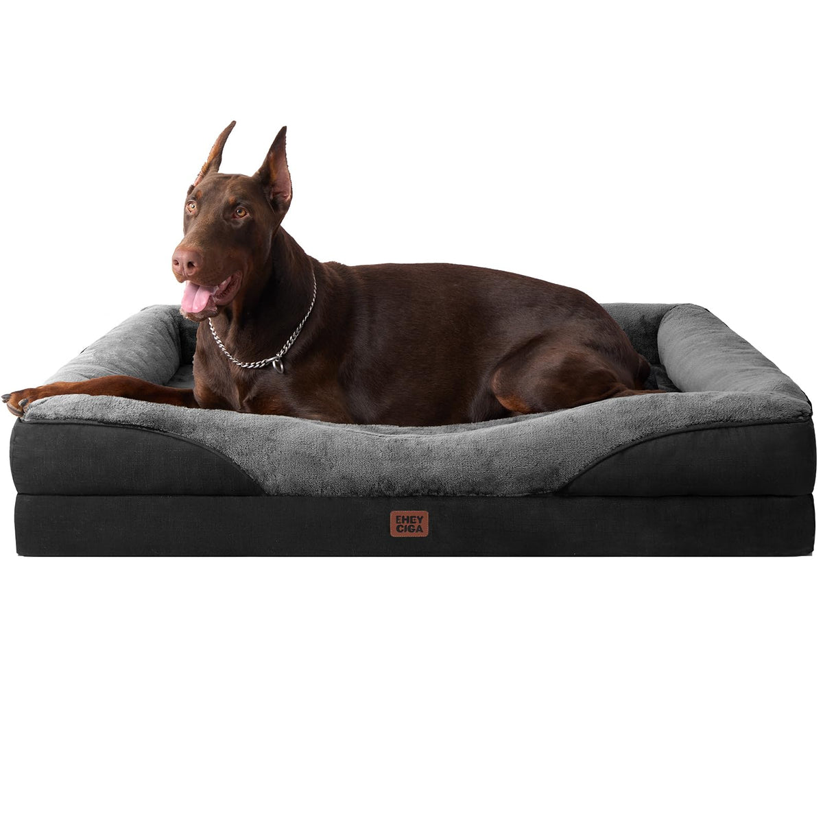EHEYCIGA Orthopedic XL Dog Bed for Large Dog, Memory Foam Dog Couch, Beige