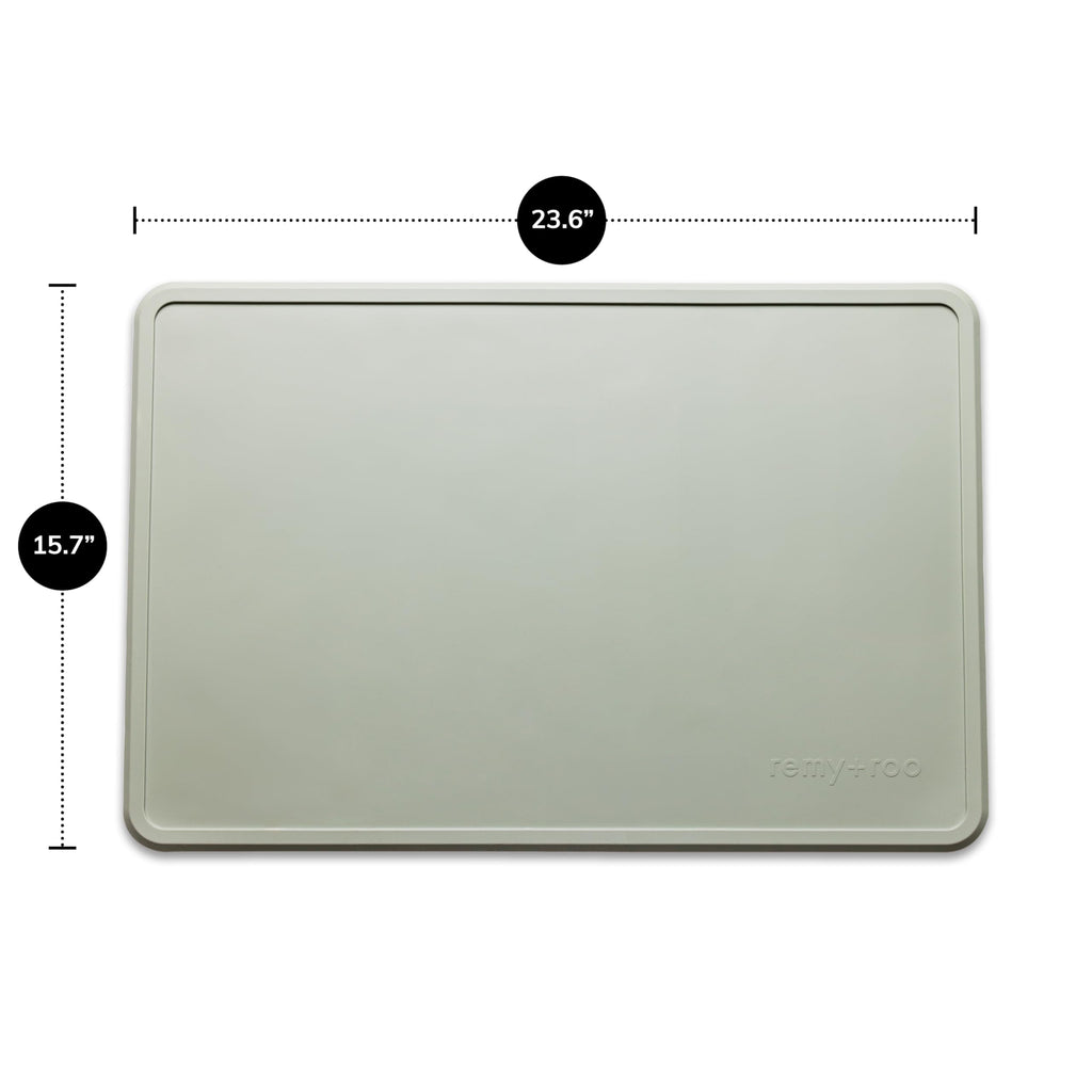 Remy+Roo Silicone Dog Food Mat for Pet Bowls - Sage - 23.6 x 15.7 Inch