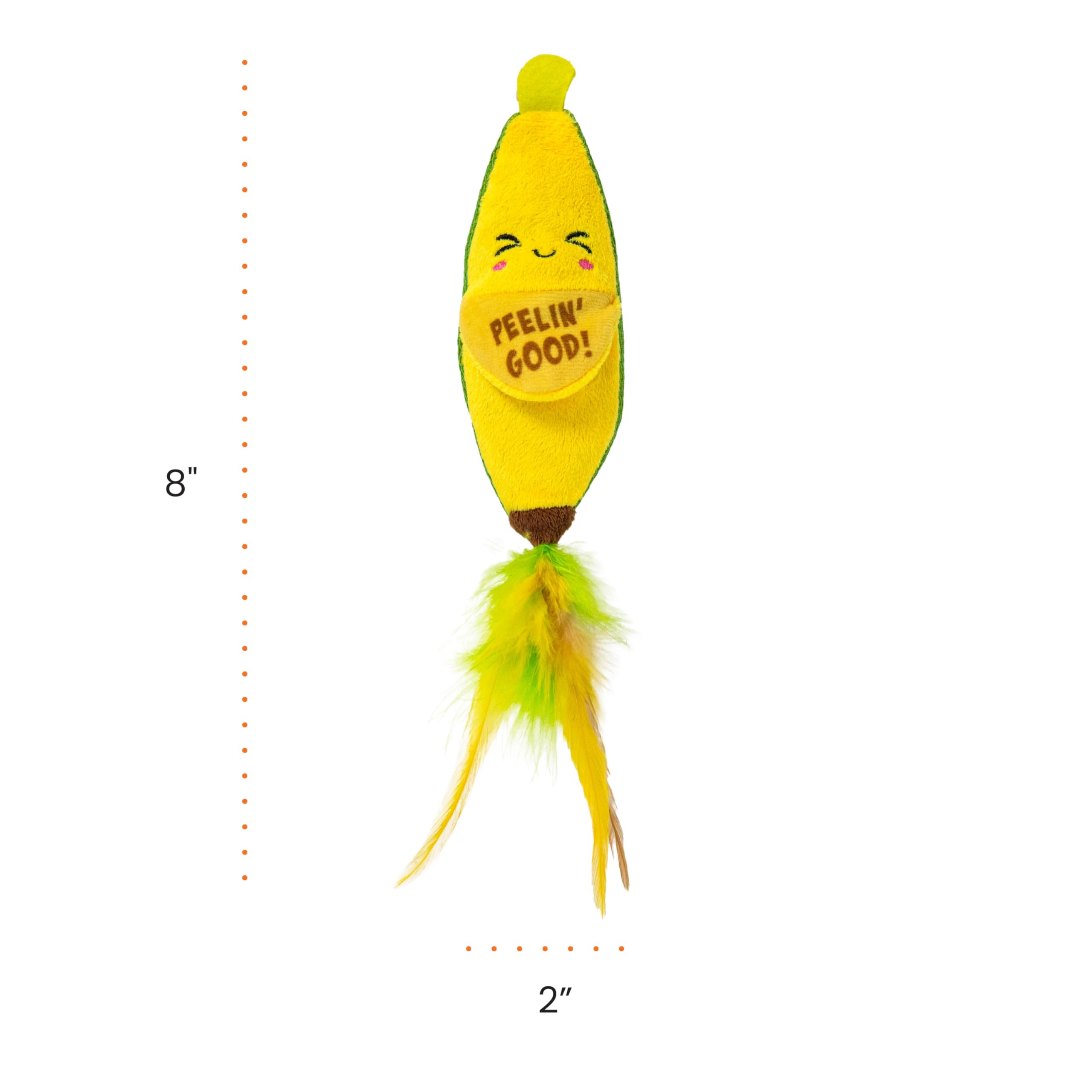 Catstages Peelin' Good Banana Kicker Dental Catnip Toy, Yellow