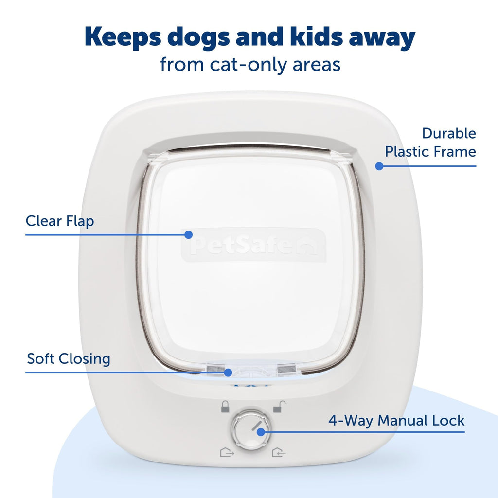 PetSafe Big Cat Door, Interior/Exterior, 4-Way Lock, Soft-Close, Up to 25lb