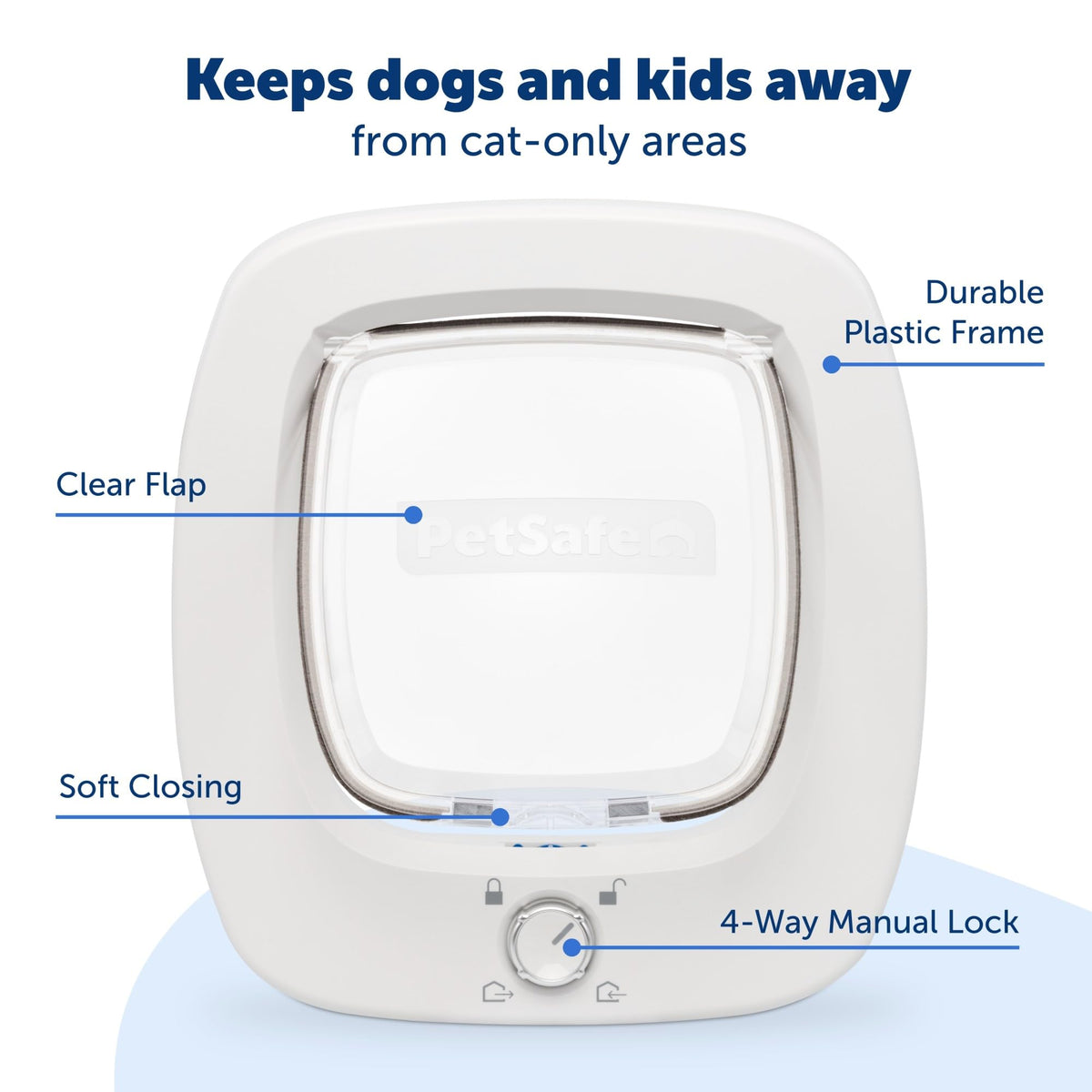 PetSafe Big Cat Door, Interior/Exterior, 4-Way Lock, Soft-Close, Up to 25lb