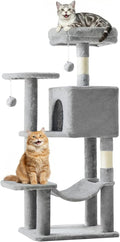 DUMOS 44 Inch Cat Tree Tower with Natural Sisal Scratching Posts