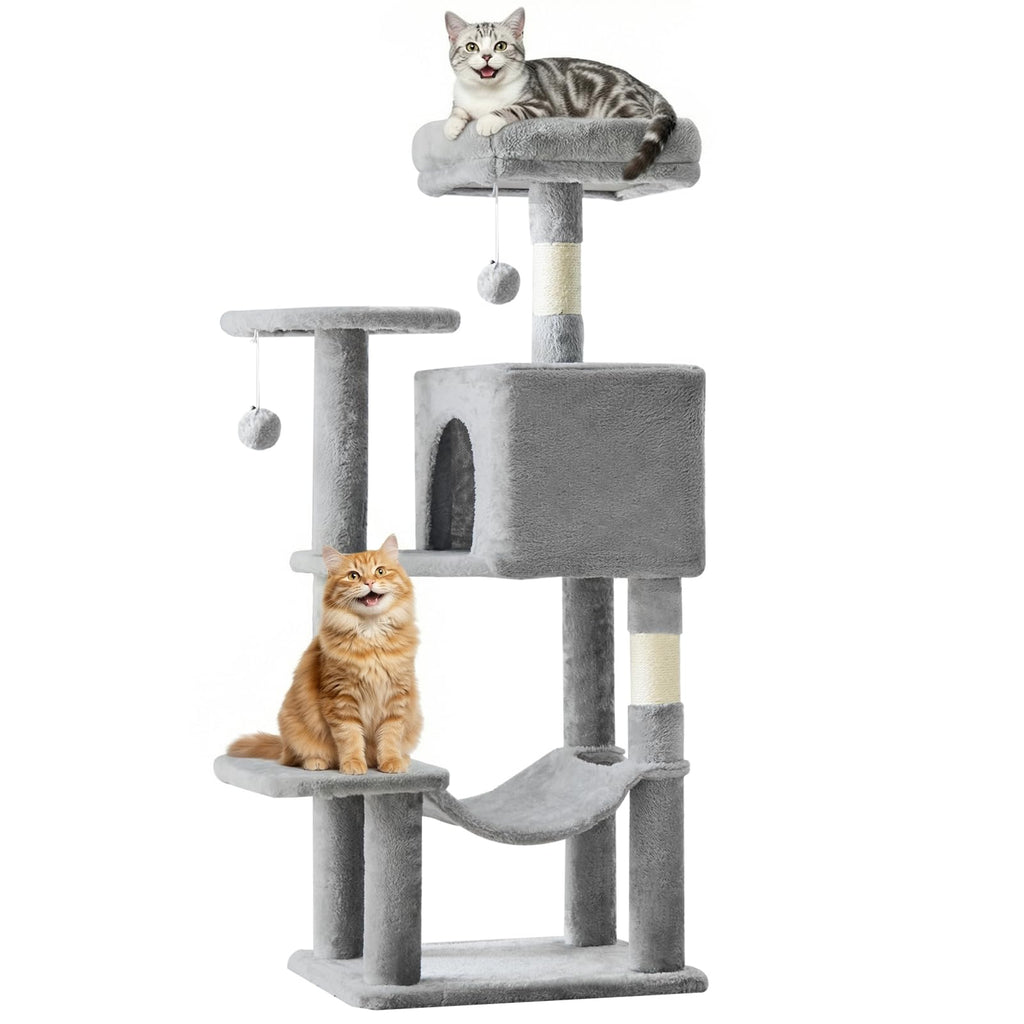 DUMOS 44 Inch Cat Tree Tower with Natural Sisal Scratching Posts