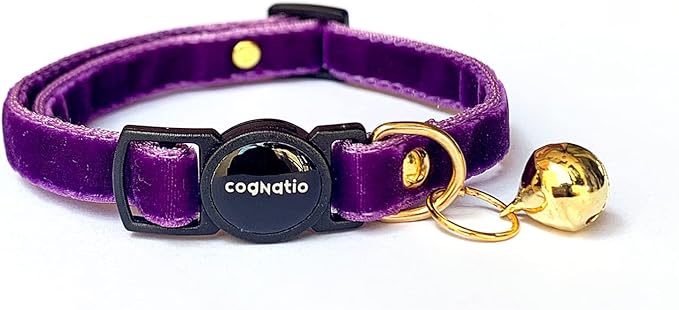 Cognatio Safety Quick Release Cat Collars,Double Velvet with Bell Available in a Range Colors,Perfect for Your Kitty, Adjustable 20-30 cm
