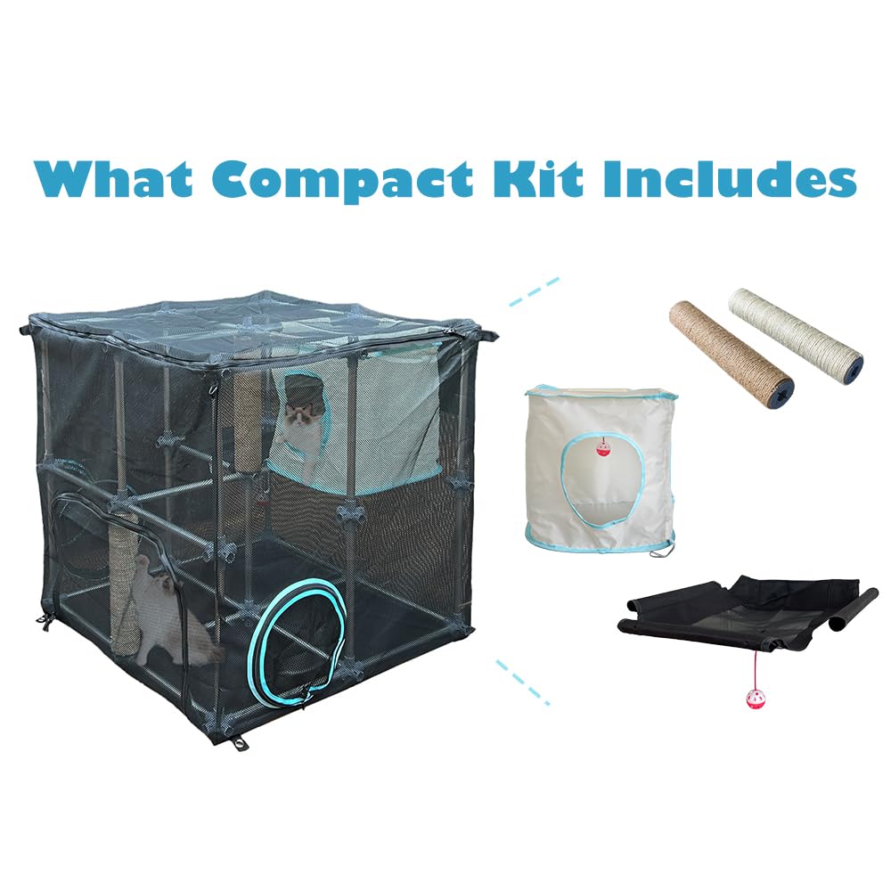 INTURN Catio Outdoor Cat Enclosure,Compact Kit for Outdoor and Indoor(Compact Kit)