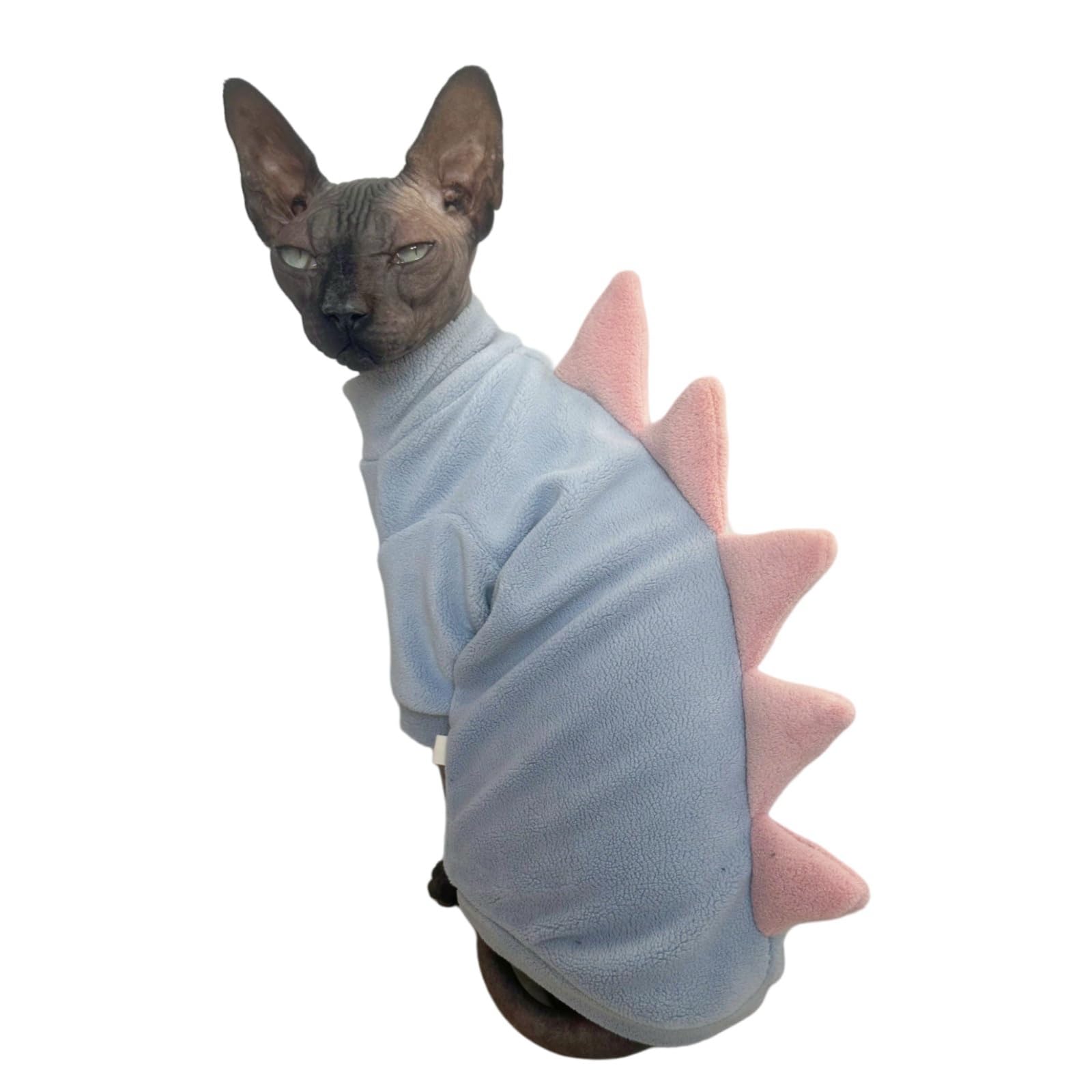 Sky Blue Dinosaur Sphynx Cat Clothes Sweater Hairless Cat Apparel