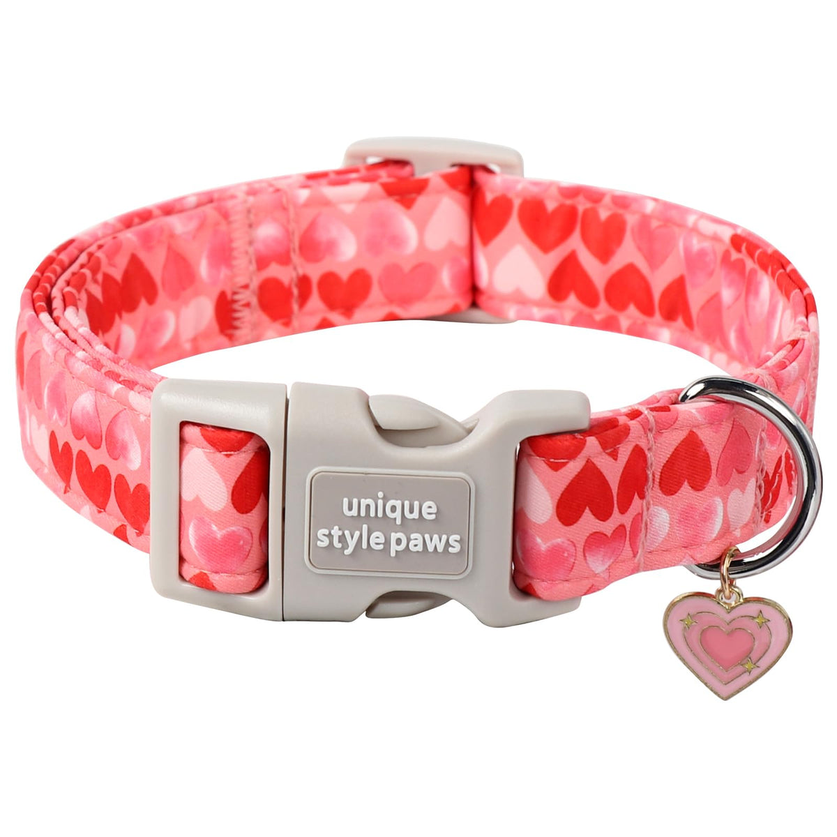 Unique Style Paws Pink Rose Collar Metal Buckle Dog Collar Flower Gift Durable Cute Collar for Small, Medium, Large Dogs