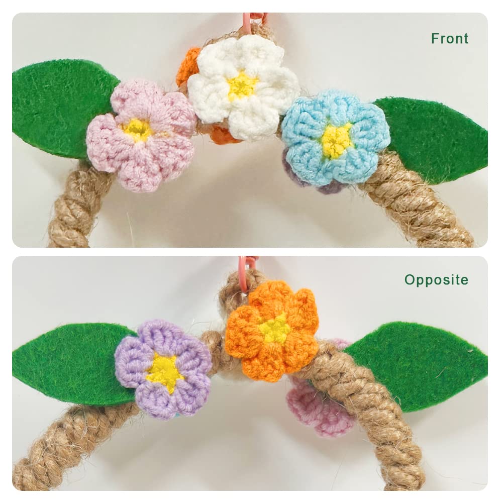 La La Pet® Bird Rope Swing with Hanging Hook Bird Rope Perch Bird Swing Perch Bird Perch Stand Bird Cage Toy for Parrot Budgie Parakeet Cockatiel Cockatoo Conure Heart