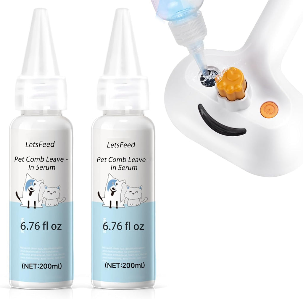 LetsFeed Pet Steam Brush for Dogs & Cats, 3-in-1 Shedding Grooming Tool