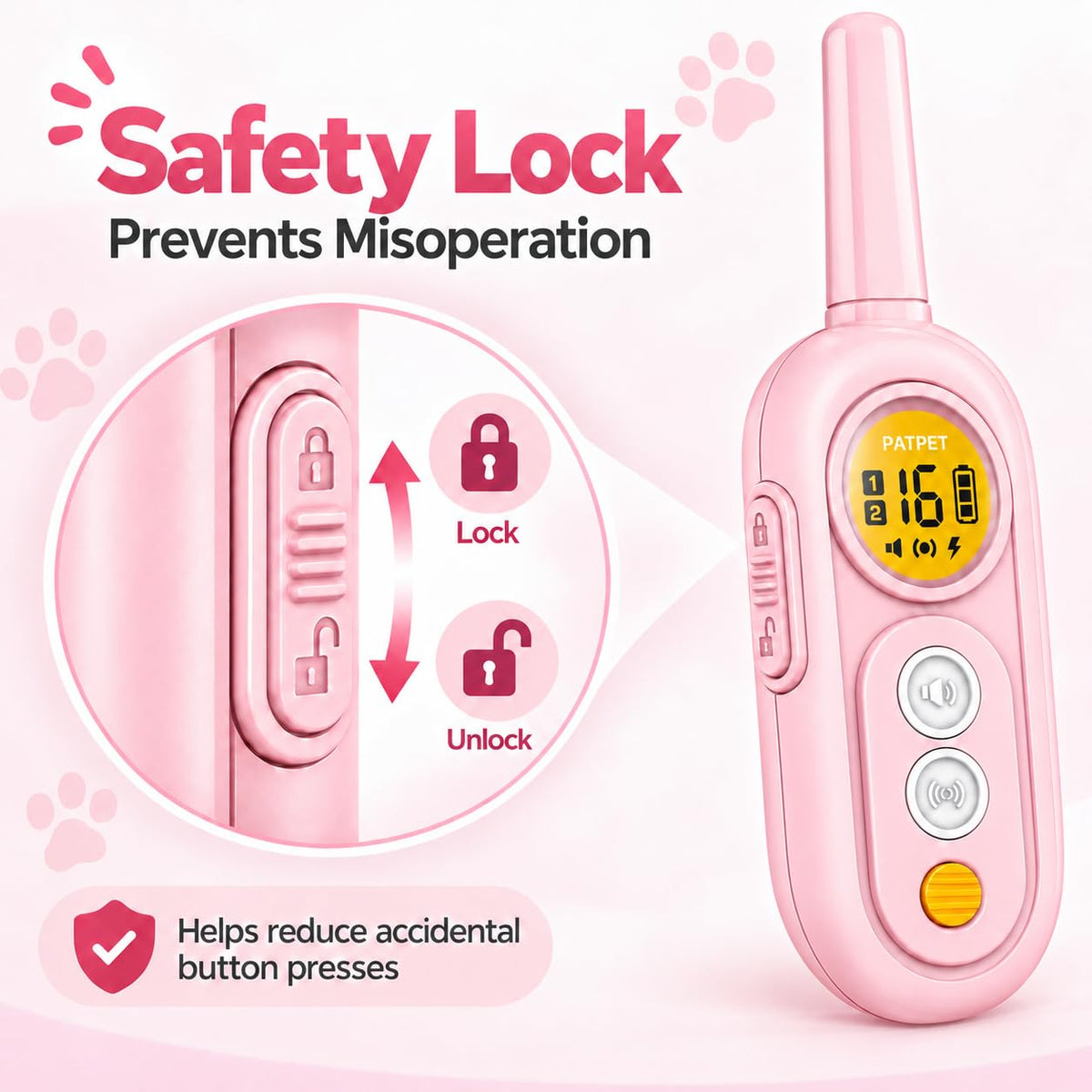 PATPET Dog Shock Collar for Medium Dogs- Dog Training Collar with Remote, Shock Collar for Small Dogs 10-100lbs, Rechargeable IPX7 Waterproof with Beep Vibration Shock Modes