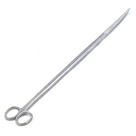 AAProTools Fish Aquarium Cleaner Kelly Scissors Curved 18" Extra Long Handle Sharp/Sharp Stainless Steel Instruments