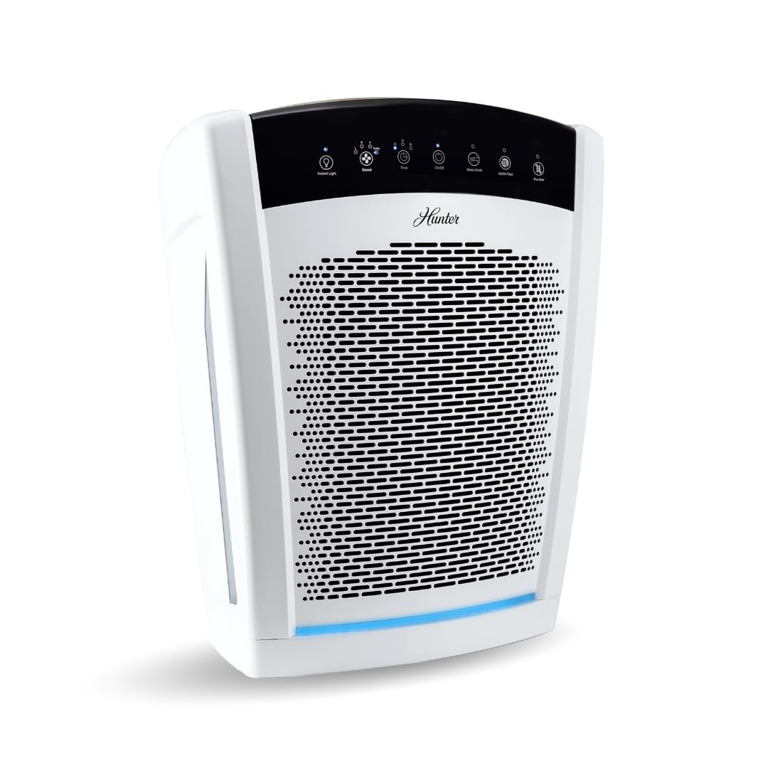 Hunter HP800 Air Purifier for Home Large Room for Pets, Odors, Gray