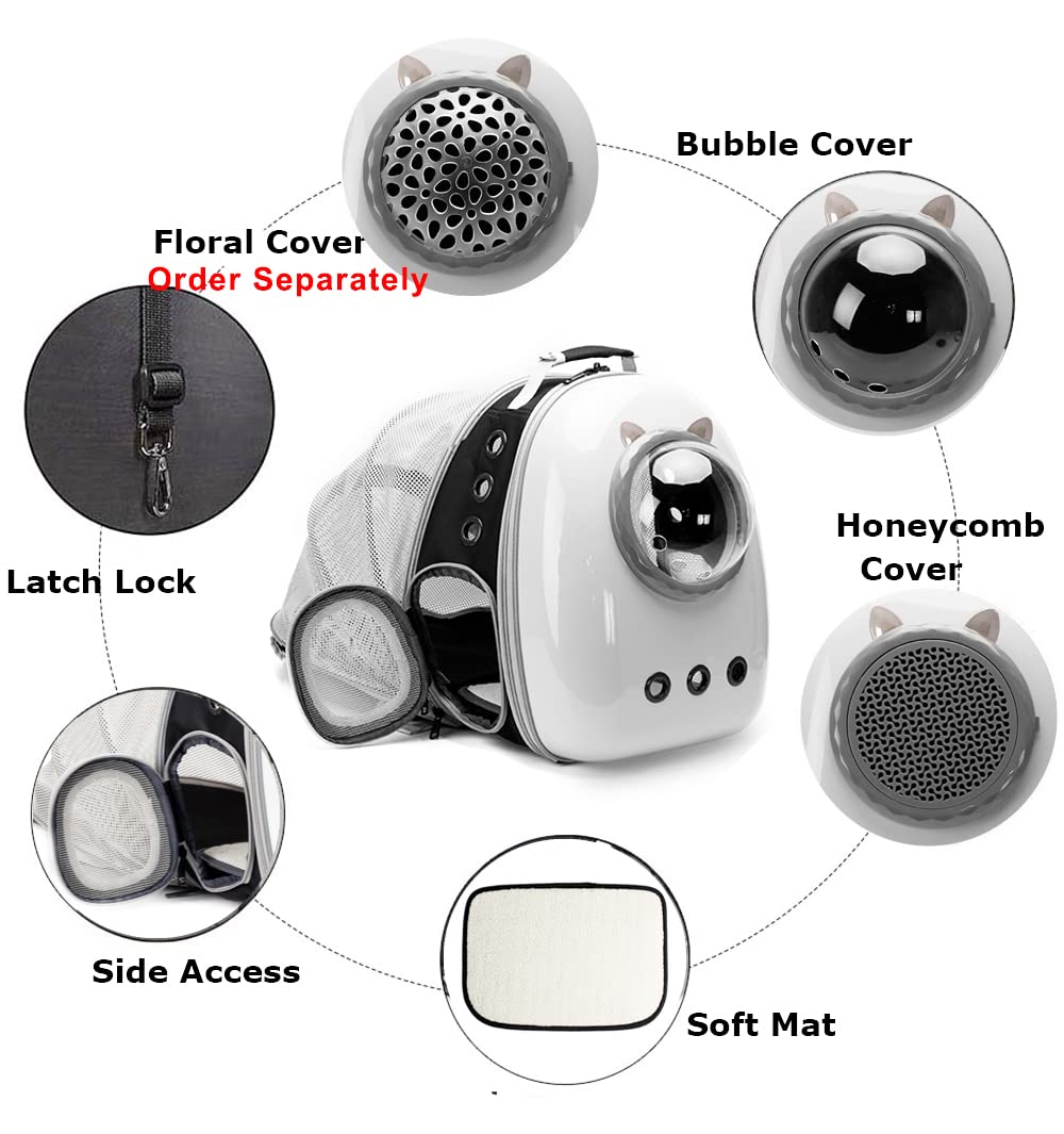 Back Expandable Cat Carrier Backpack, Backpack for Cats Kitten Small Puppy, Airline Approved Cat Bubble Backpack, Space Capsule Astronaut Carrier