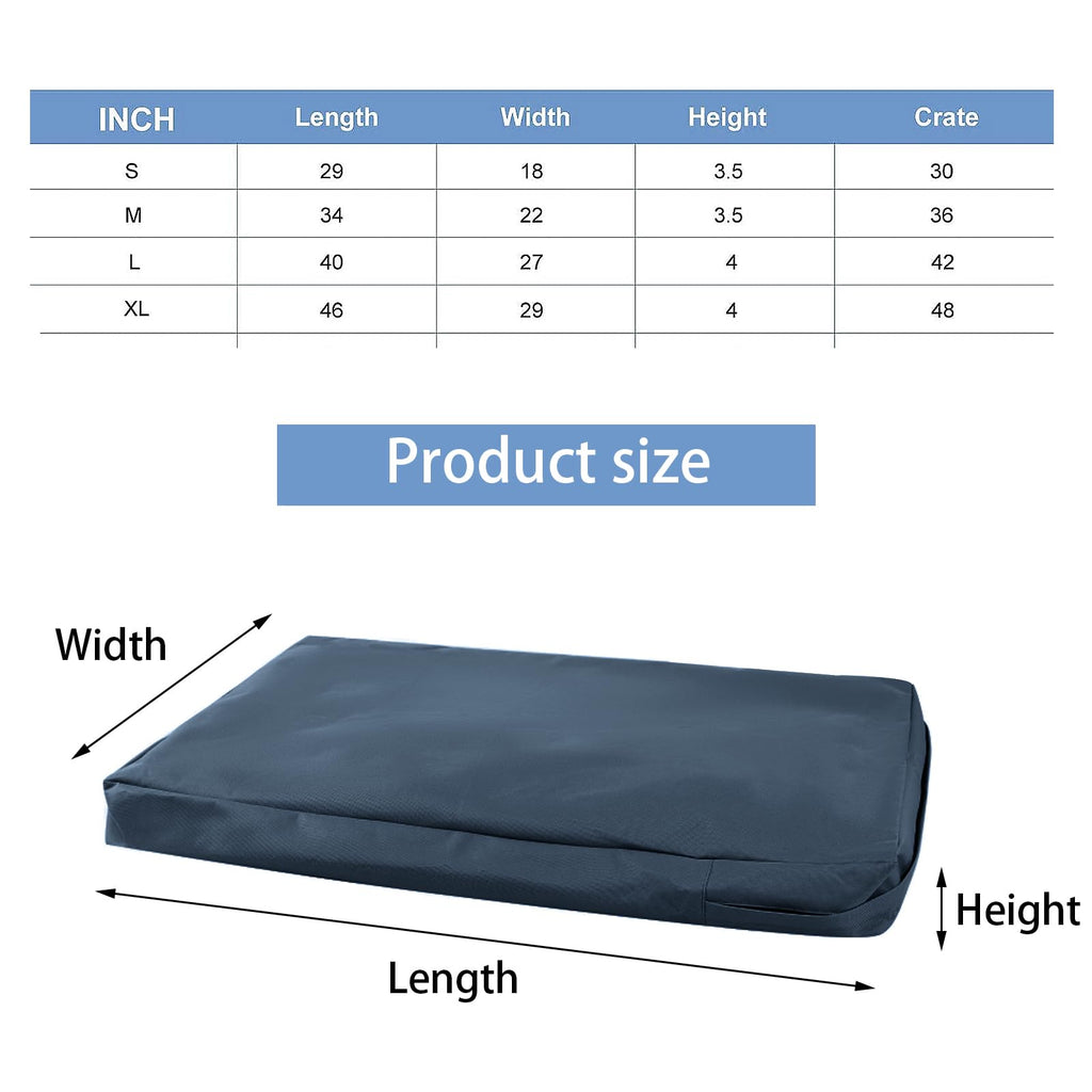 Waterproof Dog Bed Cover Replacement for 42 Inch Wire Crates, Heavy Duty Oxford Fabric Pet Bed Sleeve with Zipper, Washable & Durable Mattress Protector for Puppy, 40" L x 27" W x 4" H (Cover Only)
