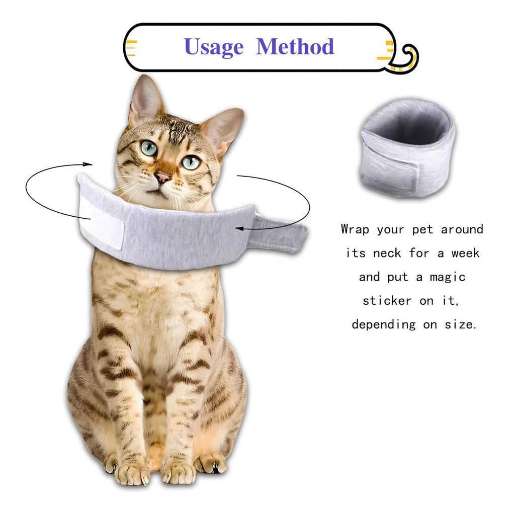 Cat Cone Collar for Pet with Spinal IVDD Issues After Surgery Recovery, Adjustable Cat Neck Brace Elizabethan Collar, Neck Cervical Cone to Stop Licking for Small Medium Dog Puppy Kitten (Grey, S)