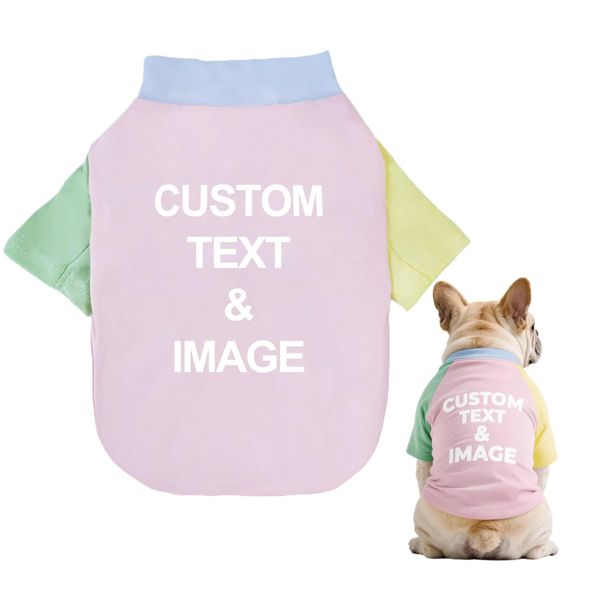 Custom Dog Shirt,Personalized Pet Apparel with Name Text Photo Image,Lightweight Breathable Puppy Kitten Cotton Vest for Small Medium Large Dogs Cats,Puppy Gift (Blue, 5X-Large)