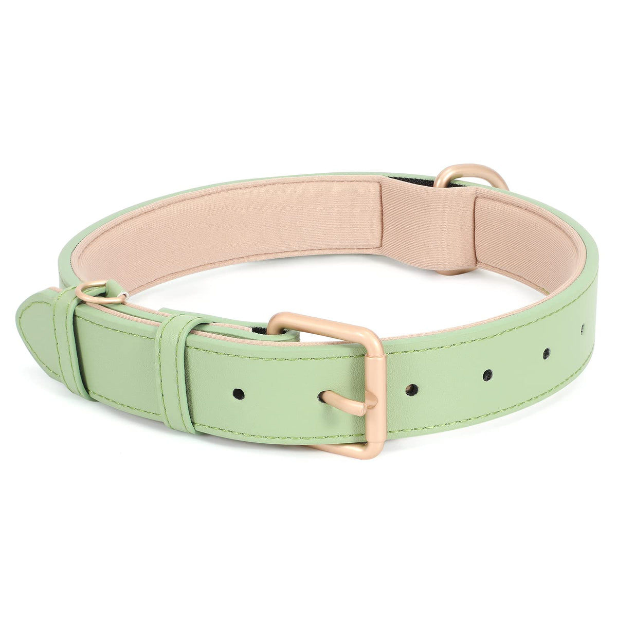 WHIPPY Airtag Leather Dog Collar GPS Tracker Air Tag Puppy Collar Adjustable Soft Leather Padded Dog Collar with Airtag Holder Case for Small Medium Large Dog Pet Backpack,Pink,S