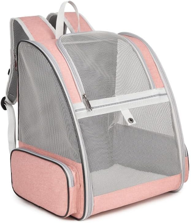 BEIKOTT Cat Carrier Backpack, Dog Backpack, Ventilate Pet Cats Puppy Dogs Birds Bunny Backpack for Travel Indoor Outdoor Use(Black)