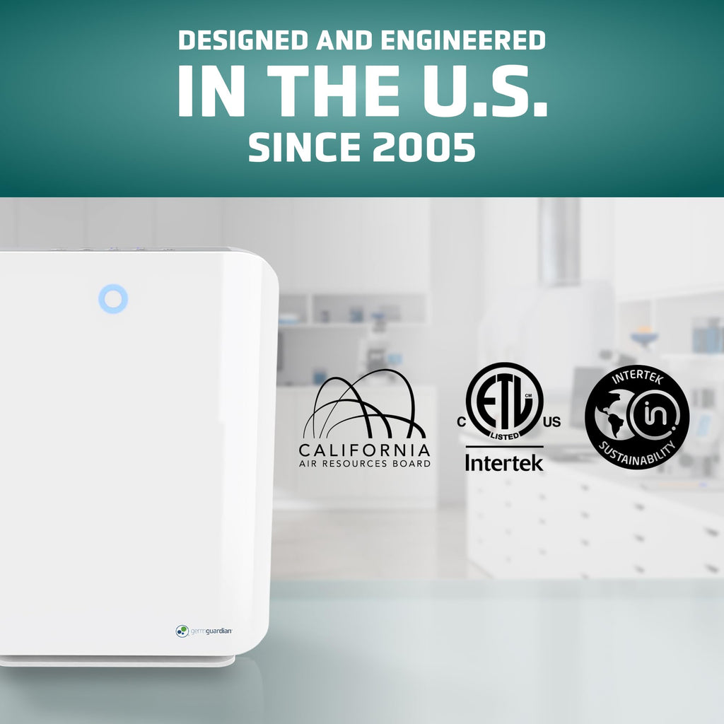 GermGuardian HEPA Air Purifier for Home, Large Rooms up to 1760 Sq. Ft. with HEPA Air Filter & UV-C Light, Zero Ozone Verified, AC5900WCA, White