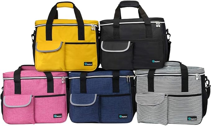 PetAmi Dog Travel Bag Organizer, Pet Supplies Tote Diaper Bag, Pink Medium