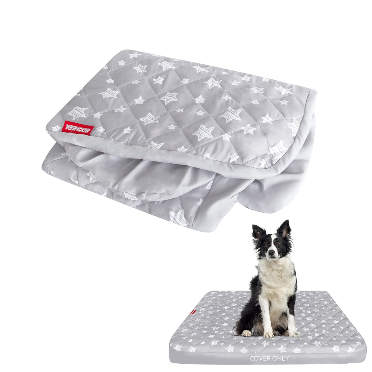 Waterproof Dog Bed Covers Replacement Lovely Grey Star Print, 35x44 Inches