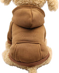 Jecikelon Winter Dog Hoodie Sweatshirts with Pockets Warm Dog Clothes for Small Dogs Chihuahua Coat Clothing Puppy Cat Custume (Coffee, X-Small)