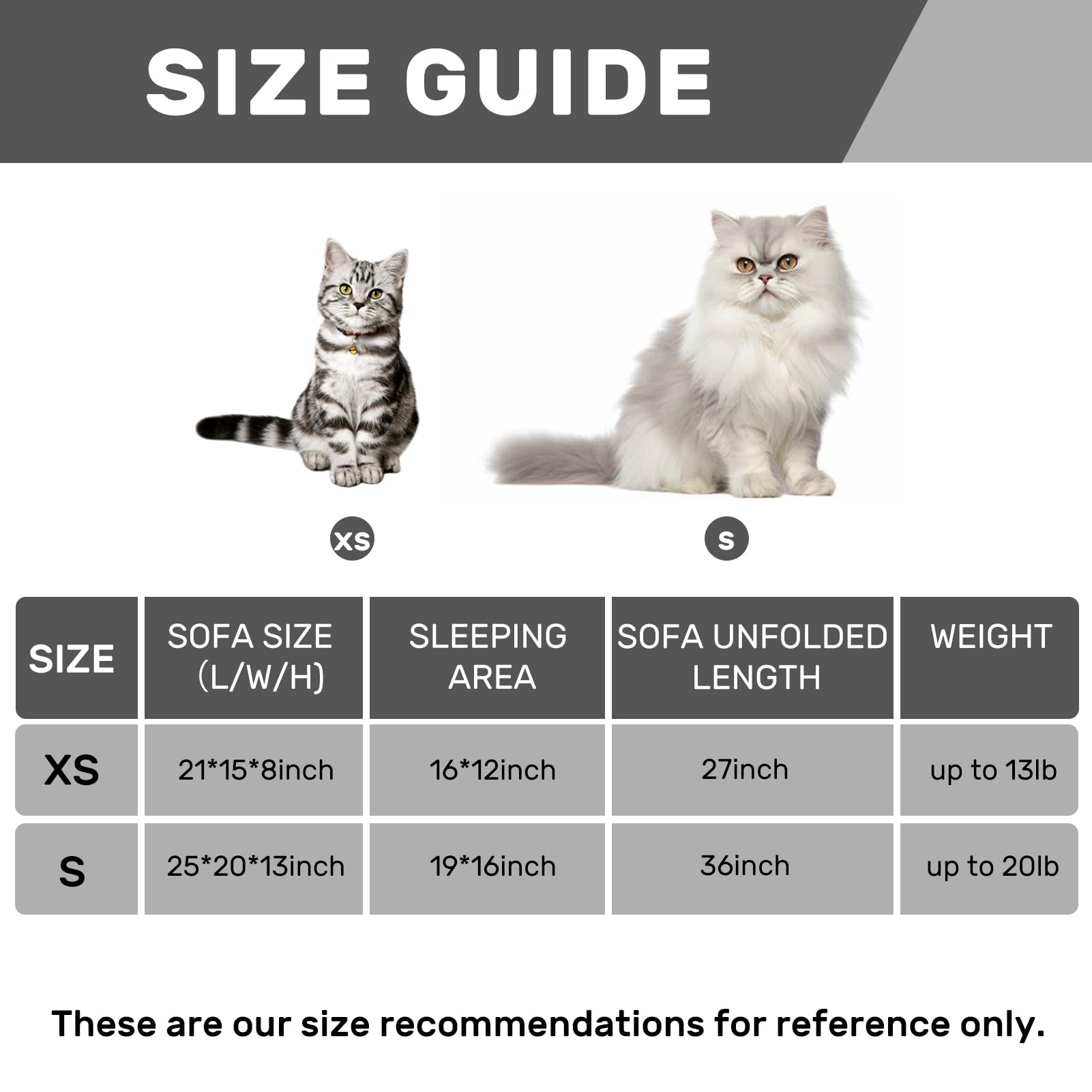 Hollypet Cat Bed Small Dog Orthopedic Couch Beds for Pets up to 20 lbs
