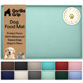 GORILLA GRIP 100% Waterproof Raised Edge BPA Free Silicone Pet Feeding Mat, Dog Cat Food Mats Contain Spills Protects Floors, Placemats for Cats and Dogs Water Bowl, Pets Accessories 32x24 Mint