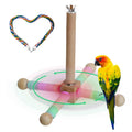 24 Inch Bird Perch Rope with 360° Free Rotating Stand, 0.8 Inch Diameter Natural Cotton Rope Perch for Parakeets, Cockatiels, Parrots, Conures - Safe, Durable Bird Cage Accessory for Chewing & Resting
