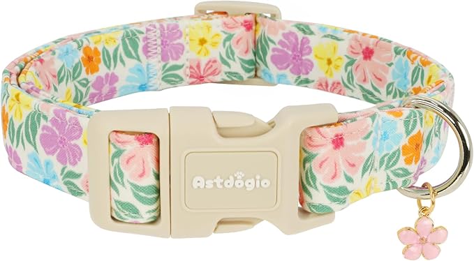 Astdogio Halloween Dog Collars, Fall Dog Collar for Dogs, Fun Multi-Color Pumpkin Dog Collars for Large Dogs, Adjustable Cotton Large Dog Collar Puppy Collar for Halloween & Thanksgiving — XS