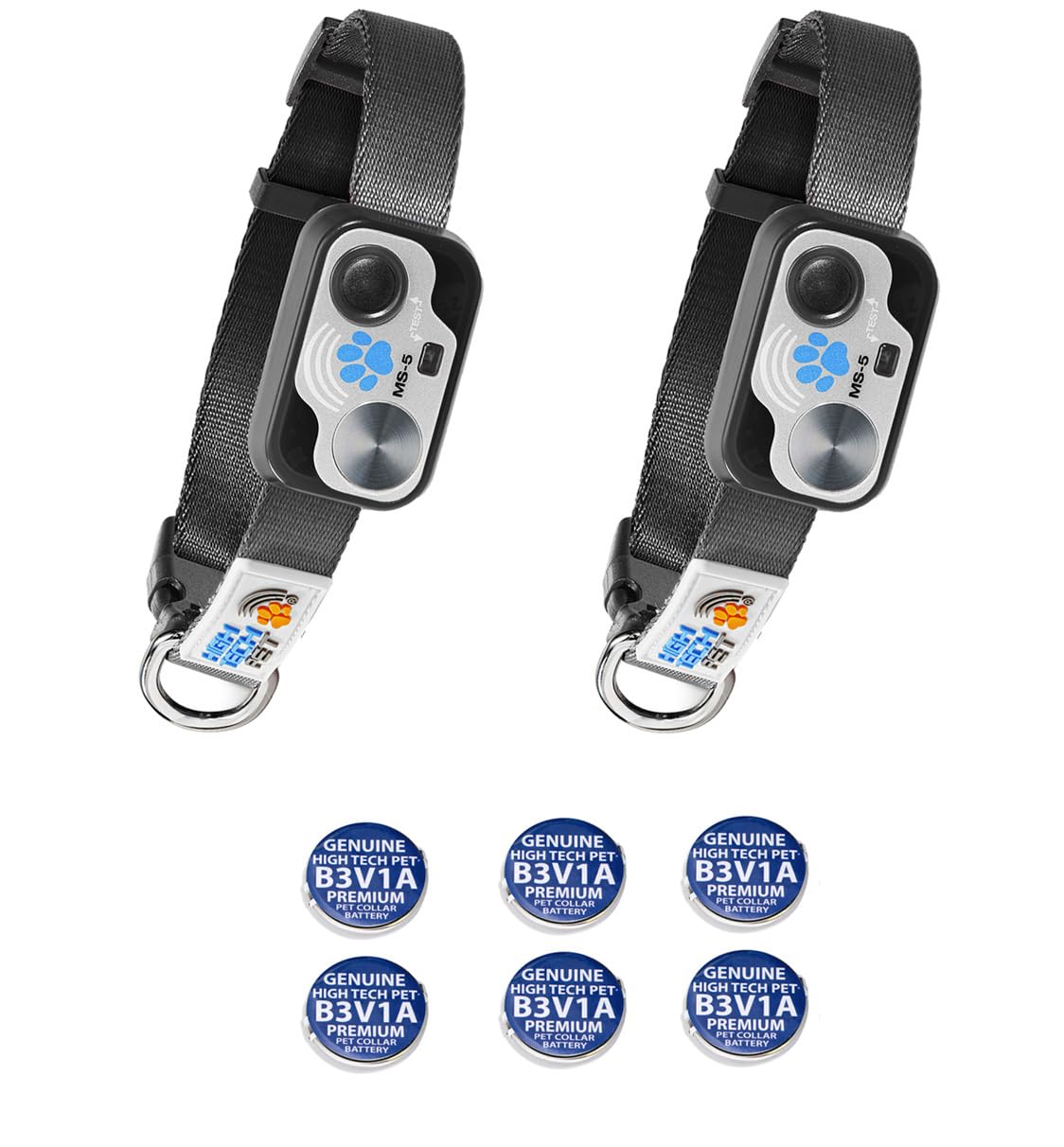 Genuine MS-5® Automatic Pet Door Collar 2-Pack, Tested & Certified by High Tech Pet with 6 Free Premium Batteries. Complies with Power Pet Door Performance Warranty.