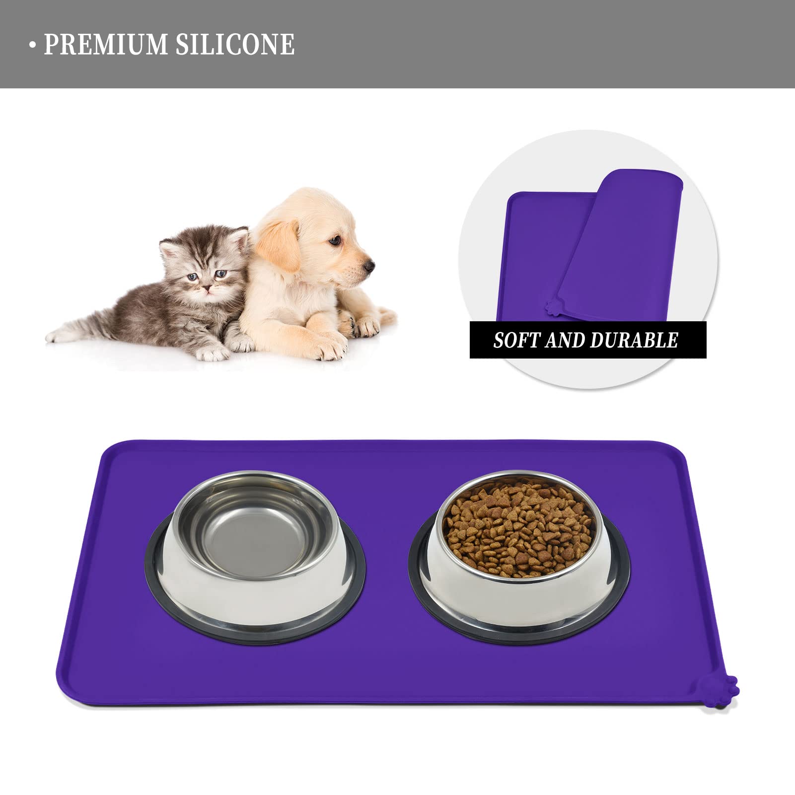 Reopet Silicone Pet Feeding Mat - Waterproof & Non-Slip Dog Cat Placemat