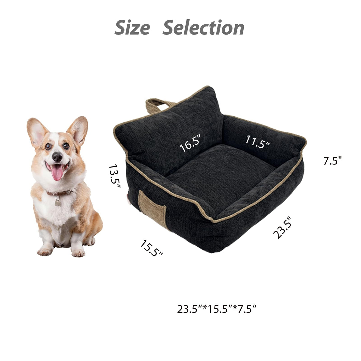 RAFASAFA Washable Dog Bed Medium Size,Pet Beds for Medium Dogs,Dog Sofa Bed with Removable Washable Cover,Warm and Comfortable,M(23.5"x15.5"x13.5")